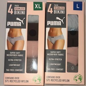 🏝️PUMA Women’s Seamless Bikini Underwear 4-Pack  Size L/XL
